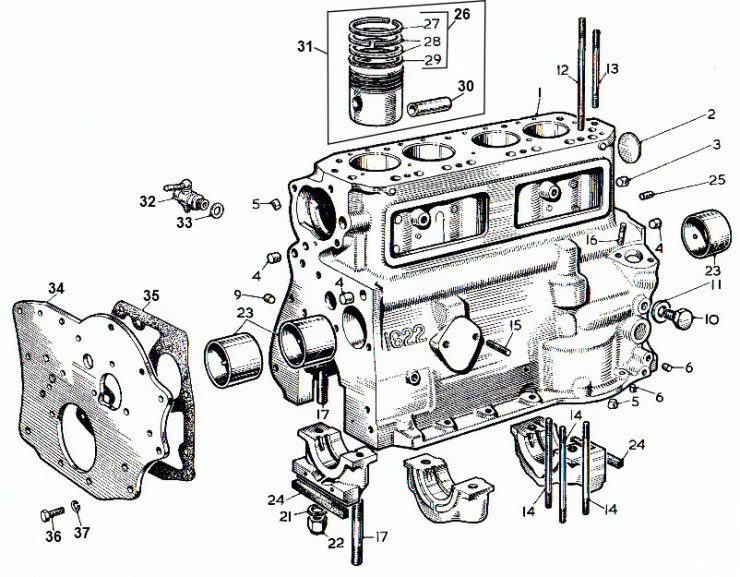MGA 1622 ENGINE BLOCK